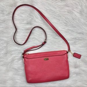 Pink Coach Crossbody Leather Bag